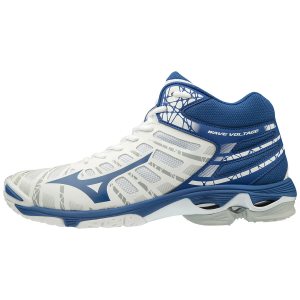 Mizuno Wave Voltage Mid Παπουτσια Βολλευ Ανδρικα - Ασπρα/Μπλε